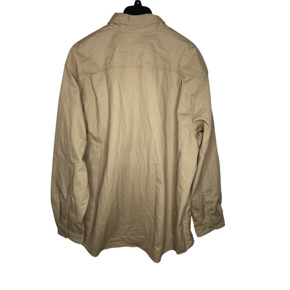 CARHARTT MEN'S FLAME-RESISTANT KHAKI CLASSIC TWILL WORK SHIRT SZ 2XL NWOT - Picture 2 of 4